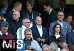 03.06.2024, Fussball, Lnderspiel, Testspiel 2023/24, Deutschland - Ukraine, im Max Morlock Stadion Nrnberg. (L-R) DFB-Prsident Bernd Neuendorf, Bundeskanzler Olaf Scholz und Oleksij Makejew (Ukrainischer Botschafter in Deutschland)


