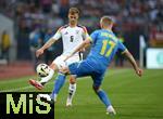 03.06.2024, Fussball, Lnderspiel, Testspiel 2023/24, Deutschland - Ukraine, im Max Morlock Stadion Nrnberg. (L-R) Joshua Kimmich (Deutschland) gegen Oleksandr Zinchenko (Ukraine)


