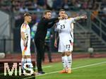 03.06.2024, Fussball, Lnderspiel, Testspiel 2023/24, Deutschland - Ukraine, im Max Morlock Stadion Nrnberg. (L-R) Joshua Kimmich (Deutschland), Bundestrainer Julian Nagelsmann (Deutschland) und Robert Andrich (Deutschland)


