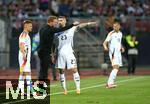 03.06.2024, Fussball, Lnderspiel, Testspiel 2023/24, Deutschland - Ukraine, im Max Morlock Stadion Nrnberg. (L-R) Joshua Kimmich (Deutschland), Bundestrainer Julian Nagelsmann (Deutschland) und Robert Andrich (Deutschland)


