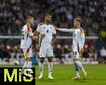 03.06.2024, Fussball Nationalteams Freundschaftsspiele 2024, Lnderspiel, Deutschland - Ukraine, im Max-Morlock-Stadion (Nrnberg). v.li: Waldemar Anton (Deutschland), Jonathan Tah (Deutschland), Maximilian Mittelstdt (Deutschland).