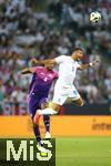 07.06.2024, Fussball, Lnderspiel, Testspiel 2023/24, Deutschland - Griechenland, im Borussia-Park Mnchengladbach. (L-R) Jonathan Tah (Deutschland) gegen Vangelis Pavlidis (Griechenland)


