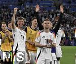 14.06.2024, Fussball UEFA EURO 2024, Vorrunde, 1.Spieltag, Erffnungsspiel Deutschland - Schottland, in der Fuball Arena Mnchen. Thomas Mller (Deutschland) und Maximilian Mittelstdt (Deutschland) jubeln