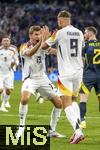 14.06.2024, Fussball UEFA EURO 2024, Vorrunde, 1.Spieltag, Erffnungsspiel Deutschland - Schottland, in der Fuball Arena Mnchen.  li: Thomas Mller (Deutschland) Torjubel mit Niclas Fllkrug (Deutschland) 