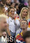 14.06.2024, Fussball UEFA EURO 2024, Vorrunde, 1.Spieltag, Erffnungsspiel Deutschland - Schottland, in der Fuball Arena Mnchen. li: Freundin von Trainer Julian Nagelsmann (Deutschland), Lena Wurzenberger mit Trikot und Gesichtsbemalung in den Landesfarben  