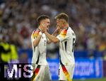 14.06.2024, Fussball UEFA EURO 2024, Vorrunde, 1.Spieltag, Erffnungsspiel Deutschland - Schottland, in der Fuball Arena Mnchen. Torjubel v.li: Florian Wirtz (Deutschland) mit Josua Kimmich (Deutschland) 