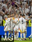 14.06.2024, Fussball UEFA EURO 2024, Vorrunde, 1.Spieltag, Erffnungsspiel Deutschland - Schottland, in der Fuball Arena Mnchen. Torjubel Jamal Musiala (Deutschland), Niclas Fllkrug (Deutschland), Maximilian Mittelstdt (Deutschland), Pascal Gross (Deutschland) 