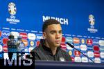 14.06.2024, Fussball UEFA EURO 2024, Vorrunde, 1.Spieltag, Erffnungsspiel Deutschland - Schottland, in der Fuball Arena Mnchen.  Pressekonferenz nach dem Spiel mit Player of the Match Jamal Musiala (Deutschland) 