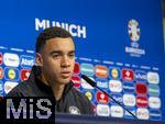 14.06.2024, Fussball UEFA EURO 2024, Vorrunde, 1.Spieltag, Erffnungsspiel Deutschland - Schottland, in der Fuball Arena Mnchen.  Pressekonferenz nach dem Spiel mit Player of the Match Jamal Musiala (Deutschland) 