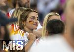 14.06.2024, Fussball UEFA EURO 2024, Vorrunde, 1.Spieltag, Erffnungsspiel Deutschland - Schottland, in der Fuball Arena Mnchen. Lena Wurzenberger, Freundin von Trainer Julian Nagelsmann (Deutschland) mit der Landesflagge als Gesichtsbemalung.  