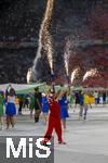 14.06.2024, Fussball UEFA EURO 2024, Vorrunde, 1.Spieltag, Erffnungsspiel Deutschland - Schottland, in der Fuball Arena Mnchen. Pyroshow bei der Erffnungsfeier