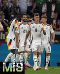 14.06.2024, Fussball UEFA EURO 2024, Vorrunde, 1.Spieltag, Erffnungsspiel Deutschland - Schottland, in der Fuball Arena Mnchen. v.lI. Ilkay Gndogan (Deutschland), Toni Kroos (Deutschland), Josua Kimmich (Deutschland) 