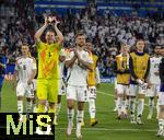 14.06.2024, Fussball UEFA EURO 2024, Vorrunde, 1.Spieltag, Erffnungsspiel Deutschland - Schottland, in der Fuball Arena Mnchen. Schlussjubel der Deutschen. Josua Kimmich (Deutschland), Torwart Manuel Neuer (Deutschland), Niclas Fllkrug (Deutschland), Nico Schlotterbeck (Deutschland) 