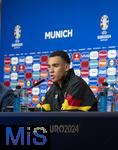 14.06.2024, Fussball UEFA EURO 2024, Vorrunde, 1.Spieltag, Erffnungsspiel Deutschland - Schottland, in der Fuball Arena Mnchen.  Pressekonferenz mit Jamal Musiala (Deutschland) 