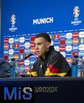 14.06.2024, Fussball UEFA EURO 2024, Vorrunde, 1.Spieltag, Erffnungsspiel Deutschland - Schottland, in der Fuball Arena Mnchen.  Pressekonferenz mit Jamal Musiala (Deutschland) 