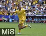 17.06.2024, Fussball UEFA EURO 2024, Vorrunde, Match 10, Rumnien - Ukraine, in der Fuball Arena Mnchen.  Nicolae Stanciu (Rumnien) trifft zum 1:0 und jubelt hier

