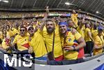 17.06.2024, Fussball UEFA EURO 2024, Vorrunde, Match 10, Rumnien - Ukraine, in der Fuball Arena Mnchen.   Die rumnischen Fans feiern.

