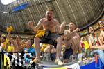 17.06.2024, Fussball UEFA EURO 2024, Vorrunde, Match 10, Rumnien - Ukraine, in der Fuball Arena Mnchen. Rumnische Fans begeistert ber den Sieg ihrer Mannschaft 
 
