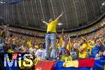 17.06.2024, Fussball UEFA EURO 2024, Vorrunde, Match 10, Rumnien - Ukraine, in der Fuball Arena Mnchen. Rumnische Fans begeistert ber den Sieg ihrer Mannschaft 

