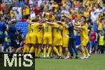 17.06.2024, Fussball UEFA EURO 2024, Vorrunde, Match 10, Rumnien - Ukraine, in der Fuball Arena Mnchen. Schlussjubel der Rumnen.

