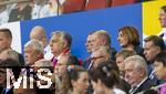 19.06.2024, Fussball UEFA EURO 2024, Vorrunde, 2.Spieltag, Deutschland - Ungarn, in der Stuttgart Arena. Ehrentribne, Viktor Orban (li, , Ministerprsident Ungarn), mitte: Bundeskanzler Deutschland Olaf Scholz mit Ehefrau Britta Ernst (re).

