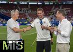 19.06.2024, Fussball UEFA EURO 2024, Vorrunde, 2.Spieltag, Deutschland - Ungarn, in der Stuttgart Arena. Nach dem Spiel, v.li: Bastian Schweinsteiger, Trainer Julian Nagelsmann (Deutschland), Alexander Bommes (ARD-TV) beim Interview.

