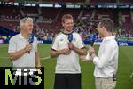 19.06.2024, Fussball UEFA EURO 2024, Vorrunde, 2.Spieltag, Deutschland - Ungarn, in der Stuttgart Arena. Nach dem Spiel, v.li: Bastian Schweinsteiger, Trainer Julian Nagelsmann (Deutschland), Alexander Bommes (ARD-TV) beim Interview.

