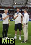 19.06.2024, Fussball UEFA EURO 2024, Vorrunde, 2.Spieltag, Deutschland - Ungarn, in der Stuttgart Arena. Nach dem Spiel, v.li: Bastian Schweinsteiger, Trainer Julian Nagelsmann (Deutschland), Alexander Bommes (ARD-TV) beim Interview.

