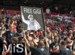 19.06.2024, Fussball UEFA EURO 2024, Vorrunde, 2.Spieltag, Deutschland - Ungarn, in der Stuttgart Arena. Ungarn-Fans mit Banner: Free Gigi (d Agostino) 

