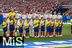 19.06.2024, Fussball UEFA EURO 2024, Vorrunde, 2.Spieltag, Deutschland - Ungarn, in der Stuttgart Arena. Stadionbersicht vor Anpfiff, Team Ungarn bei der Hymne
