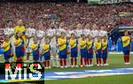 19.06.2024, Fussball UEFA EURO 2024, Vorrunde, 2.Spieltag, Deutschland - Ungarn, in der Stuttgart Arena. Nationalhymne Ungarn.

