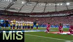 19.06.2024, Fussball UEFA EURO 2024, Vorrunde, 2.Spieltag, Deutschland - Ungarn, in der Stuttgart Arena. Stadionbersicht vor Anpfiff, Team Ungarn bei der Hymne
