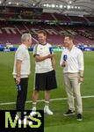 19.06.2024, Fussball UEFA EURO 2024, Vorrunde, 2.Spieltag, Deutschland - Ungarn, in der Stuttgart Arena. Nach dem Spiel, v.li: Bastian Schweinsteiger, Trainer Julian Nagelsmann (Deutschland), Alexander Bommes (ARD-Moderator) beim Interview am Spielfeldrand.

