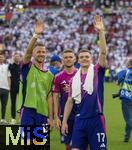 19.06.2024, Fussball UEFA EURO 2024, Vorrunde, 2.Spieltag, Deutschland - Ungarn, in der Stuttgart Arena.  Schlussjubel v.li: Waldemar Anton (Deutschland), Maximilian Mittelstdt (Deutschland), Florian Wirtz (Deutschland), 

