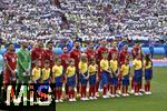 20.06.2024, Fussball UEFA EURO 2024, Vorrunde, Gruppe C, Slowenien - Serbien, in der Fuball Arena Mnchen. Die Serben stehen in einer Reihe

