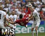 20.06.2024, Fussball UEFA EURO 2024, Vorrunde, Gruppe C, Slowenien - Serbien, in der Fuball Arena Mnchen. Luka Jovic (Serbien) Fallrckzieher

