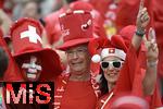 23.06.2024, Fussball UEFA EURO 2024, Vorrunde, 3.Spieltag, Deutschland - Schweiz, in der Frankfurt-Arena in Frankfurt am Main, Die schweizer Fans feiern
