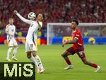 23.06.2024, Fussball UEFA EURO 2024, Vorrunde, 3.Spieltag, Schweiz - Deutschland, in der Frankfurt-Arena in Frankfurt am Main, li. Jamal Musiala (Deutschland) gegen Dan Ndoye (Schweiz) 
