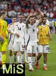 23.06.2024, Fussball UEFA EURO 2024, Vorrunde, 3.Spieltag, Schweiz - Deutschland, in der Frankfurt-Arena in Frankfurt am Main, Jubel nach dem Spiel bei der Deutschen Mannschaft hier Robin Koch (Deutschland), Chris Jan Fhrich (Deutschland), Torwart Manuel Neuer (Deutschland), Ilkay Gndogan (Deutschland), Maximilian Beier (Deutschland), Josua Kimmich (Deutschland), Deniz Undav (Deutschland), 
