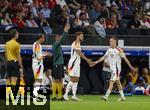 23.06.2024, Fussball UEFA EURO 2024, Vorrunde, 3.Spieltag, Schweiz - Deutschland, in der Frankfurt-Arena in Frankfurt am Main, Wechsel, v.li: Leroy Sane (Deutschland), Niclas Fllkrug (Deutschland), Florian Wirtz (Deutschland) 
