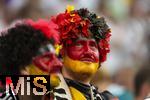 23.06.2024, Fussball UEFA EURO 2024, Vorrunde, 3.Spieltag, Schweiz - Deutschland, in der Frankfurt-Arena in Frankfurt am Main, Zwei deutsche Fans mit Gesichtsbemalung in den Landesfarben.
