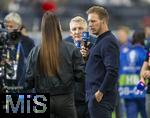 23.06.2024, Fussball UEFA EURO 2024, Vorrunde, 3.Spieltag, Schweiz - Deutschland, in der Frankfurt-Arena in Frankfurt am Main, Trainer Julian Nagelsmann (Deutschland) bei Bastian Schweinsteiger und Moderatorin Esther Sedlaczek (li, Deutschland) 
