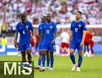 25.06.2024, Fussball UEFA EURO 2024, Vorrunde, 3.Spieltag, Frankreich - Polen, im BVB-Stadion in Dortmund, Frust nach dem Spiel bei Dayot Upamecano (Frankreich), Randal Kolo Muani (Frankreich), William Saliba (Frankreich) 

