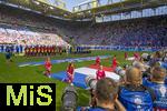 25.06.2024, Fussball UEFA EURO 2024, Vorrunde, 3.Spieltag, Frankreich - Polen, im BVB-Stadion in Dortmund, die Mannschaften haben sich zum Singen der Hymne aufgestellt, im ausverkauften Stadion..

