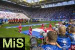 25.06.2024, Fussball UEFA EURO 2024, Vorrunde, 3.Spieltag, Frankreich - Polen, im BVB-Stadion in Dortmund, die Mannschaften haben sich zum Singen der Hymne aufgestellt, im ausverkauften Stadion..

