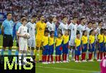 26.06.2024, Fussball UEFA EURO 2024, Vorrunde, 3.Spieltag, Georgien - Portugal, in der Arena AufSchalke Gelsenkirchen, Aufstellung zur Hymne Portugal, Torwart Diogo Costa (Portugal), Diogo Dalot (Portugal), Joao Palhinha (Portugal), Cristiano Ronaldo (Portugal), Joao Felix (Portugal), Danilo Pereira (Portugal), Goncalo Inacio (Portugal), Joao Neves (Portugal), Antonio Silva (Portugal), Pedro Neto (Portugal), Francisco Conceicao (Portugal)  
 
