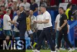 26.06.2024, Fussball UEFA EURO 2024, Vorrunde, 3.Spieltag, Georgien - Portugal, in der Arena AufSchalke Gelsenkirchen, Jubel nach dem Sieg, mitte: Trainer Willy Sagnol (Georgien) 

