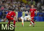 29.06.2024, Fussball UEFA EURO 2024, Achtelfinale, Deutschland - Dnemark, in der BVB-Arena Dortmund, Kunststck von Leroy Sane (Deutschland) v.l. Andreas Christensen (Dnemark), Leroy Sane (Deutschland) und Christian Eriksen (Dnemark) 

