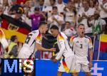 29.06.2024, Fussball UEFA EURO 2024, Achtelfinale, Deutschland - Dnemark, in der BVB-Arena Dortmund, Torjubel v.l. Nico Schlotterbeck (Deutschland), Jamal Musiala (Deutschland) und David Raum (Deutschland) 

