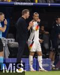 29.06.2024, Fussball UEFA EURO 2024, Achtelfinale, Deutschland - Dnemark, in der BVB-Arena Dortmund, v.l. Trainer Julian Nagelsmann (Deutschland) und Leroy Sane (Deutschland) im Gesprch.

